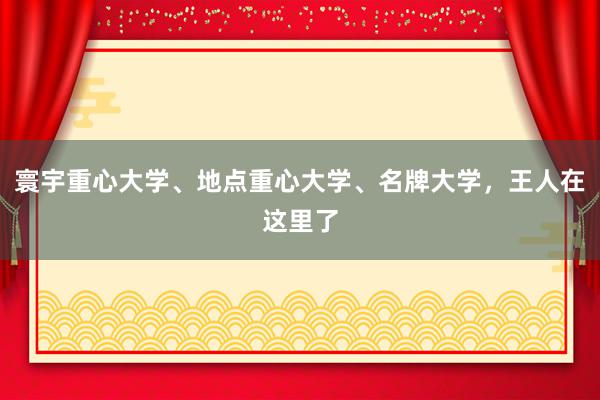 寰宇重心大学、地点重心大学、名牌大学，王人在这里了